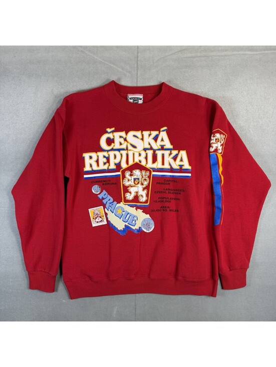 Lee Other - Vintage 90s Prague Sweatshirt Mens Medium Lee Ceska Republika Czech Republic